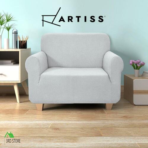 Artiss High Stretch Sofa Cover Couch Lounge Protector Slipcovers 1 Seater Grey
