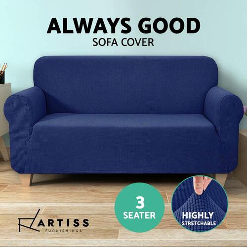 Artiss High Stretch Sofa Cover Couch Lounge Protector Slipcovers 3 Seater Navy