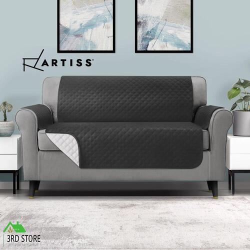 Artiss Sofa Cover Quilted Couch Covers 100% Water Resistant 3 Seater Dark Grey