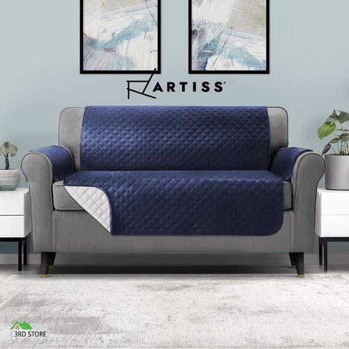 Artiss Sofa Cover Quilted Couch Covers 100% Water Resistant 3 Seater Navy
