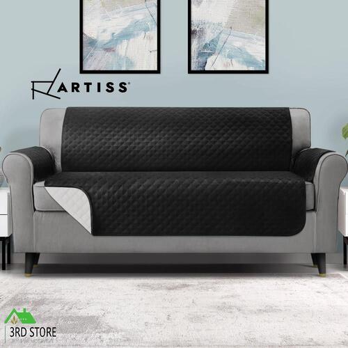 Artiss Sofa Cover Quilted Couch Covers 100% Water Resistant 4 Seater Black