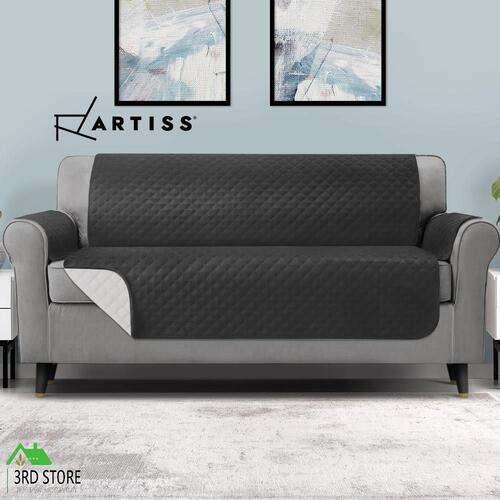 Artiss Sofa Cover Quilted Couch Covers 100% Water Resistant 4 Seater Dark Grey