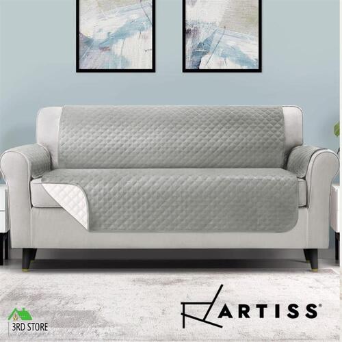 Artiss Sofa Cover Quilted Couch Covers 100% Water Resistant 4 Seater Grey