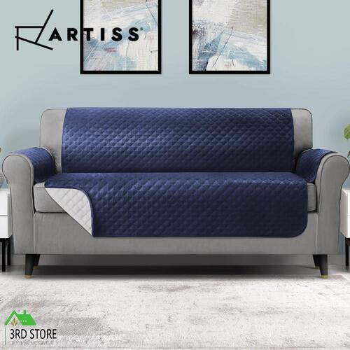 Artiss Sofa Cover Quilted Couch Covers 100% Water Resistant 4 Seater Navy