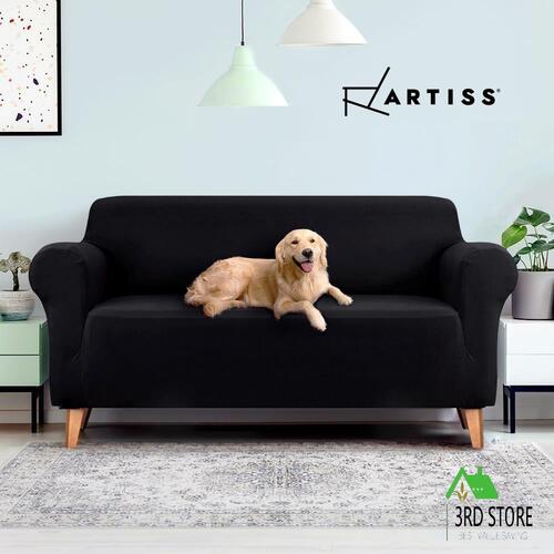 Artiss Sofa Cover Couch Covers 3 Seater Slipcover Lounge Protector Stretch Black