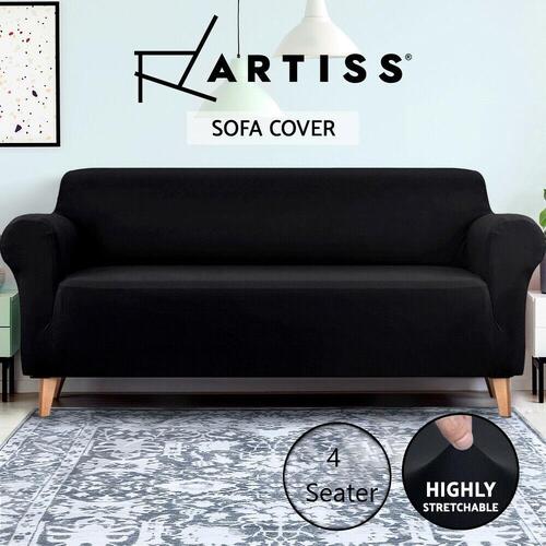 Artiss Sofa Cover Couch Covers 4 Seater Slipcover Lounge Protector Stretch Black