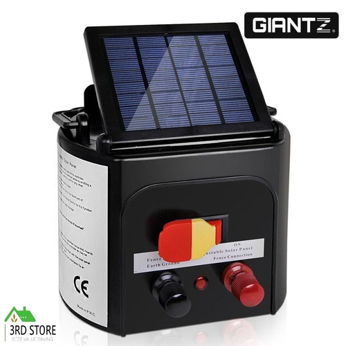 Giantz 5km Solar Electric Fence Energiser Energizer Charger 0.15J Farm Animal