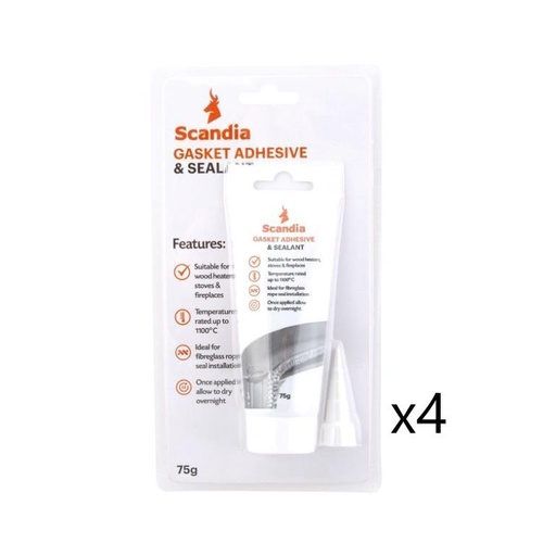 4x Scandia 75g Wood Heater Fittings Gasket Adhesive And Sealant