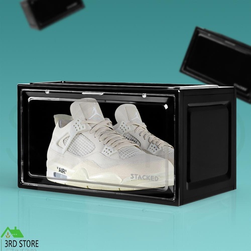 Premium Sneaker Display Case Shoe Storage Box Clear Plastic Magnetic 1PC