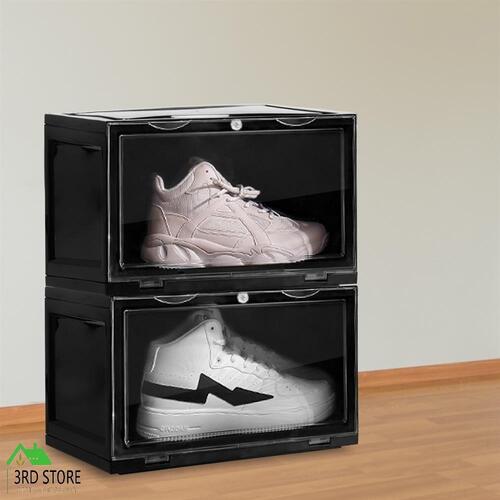 Premium Sneaker Display Case Shoe Storage Box Clear Plastic Magnetic 1PC
