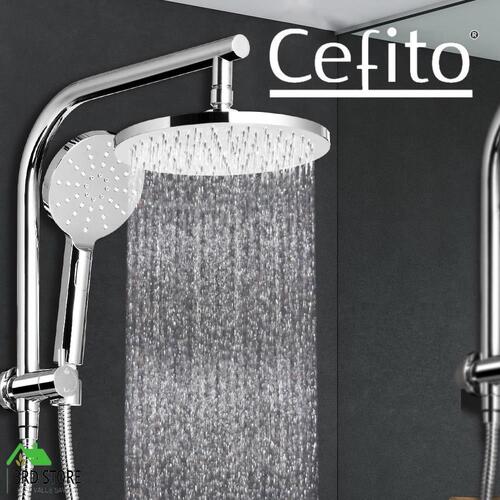 Cefito WELS 9'' Rain Shower Head Set Round Handheld High Pressure Wall Chrome
