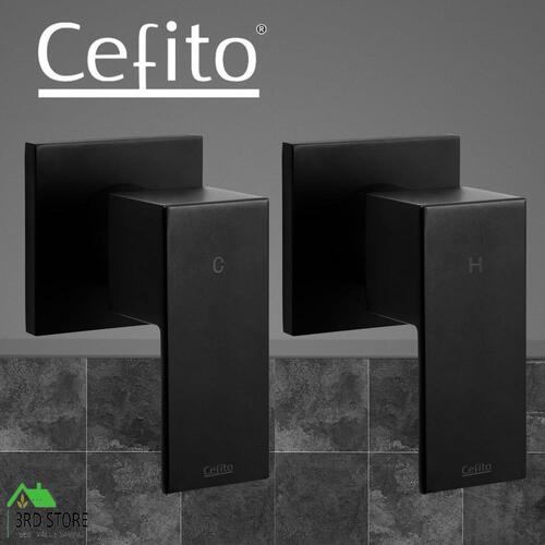 Cefito Bathroom Taps Faucet Rain Shower Head Set Hot And Cold Diverter DIY Black