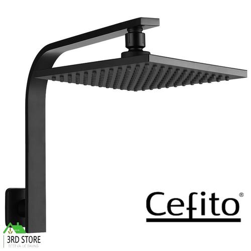 Cefito WElS 8'' Rain Shower Head Set Square High Pressure Wall Arm DIY Black