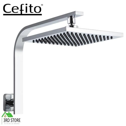 Cefito WElS 8'' Rain Shower Head Set Square High Pressure Wall Arm DIY Chrome