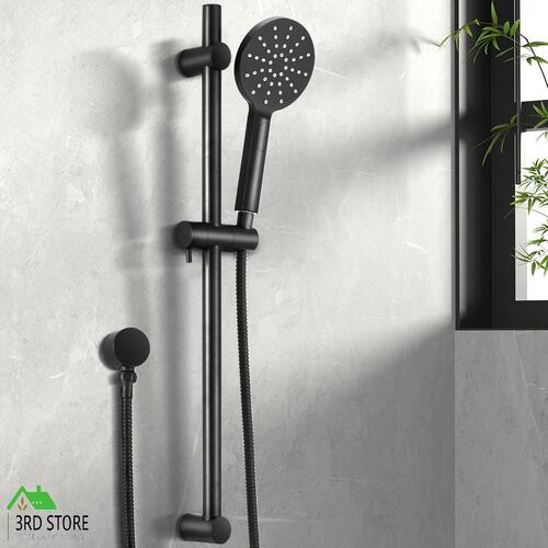 Handheld Shower Head Wall Holder 4.7'' High Pressure Adjustable 3 Modes Black