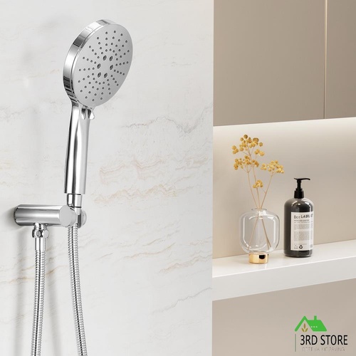 Handheld Shower Head Holder 4.7'' High Pressure 3 Modes Square Silver