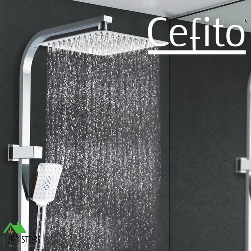Cefito WELS 10'' Rain Shower Head Set Round Handheld High Pressure Wall Chrome