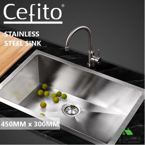 Cefito Kitchen Sink Stainless Steel Laundry Handmade Top Undermount 450x300mm