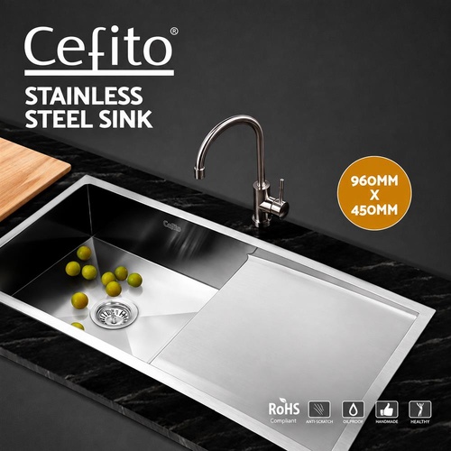 Cefito Stainless Steel Kitchen Sink Under/Topmount Sinks Laundry Bowl 960X450MM