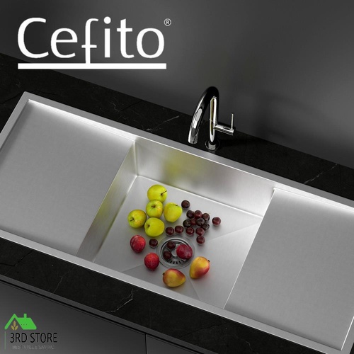 Cefito Kitchen Sink Basin Stainless Steel Under/Top/Flush Mount Bowl 122X45CM