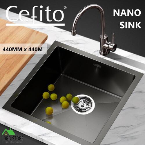 Cefito Stainless Steel Kitchen Sink Under/Topmount Sinks Laundry Bowl 440X440MM