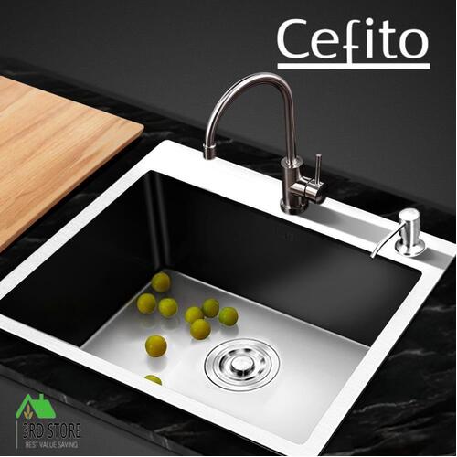 Cefito Stainless Steel Kitchen Sink 550x450MM SIngle Bowl Sinks Laundry Strainer