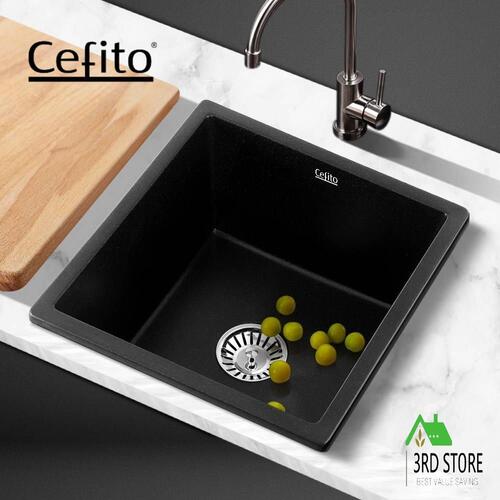 Cefito Stone Kitchen Sink Granite Under/Topmount Basin Bowl Laundry 450X450MM