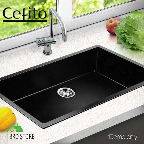 Cefito Stone Kitchen Sink Granite Under/Topmount Basin Bowl Laundry 790X450MM