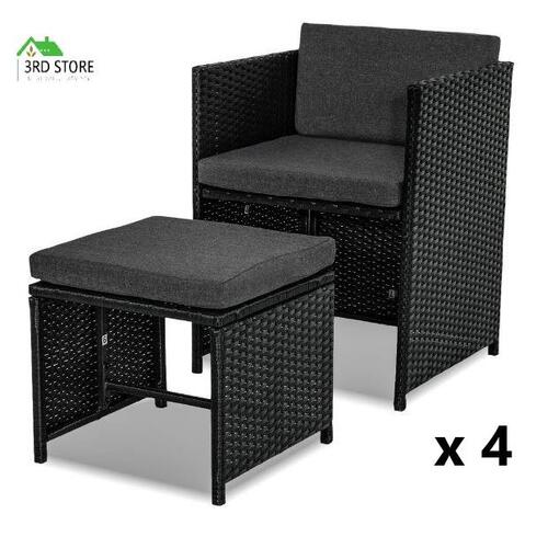 Horrocks 8 Seater Outdoor Set Black colour(no including table)