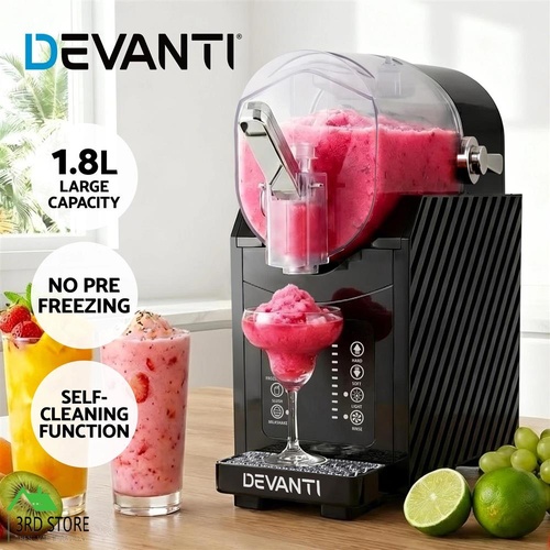 RETURNs Devanti 1.8L Slushie Machine Maker Frozen Smoothies Milkshakes Black