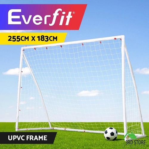 Everfit Portable Football Goal UPVC Frame 8FT Backyard Training Net