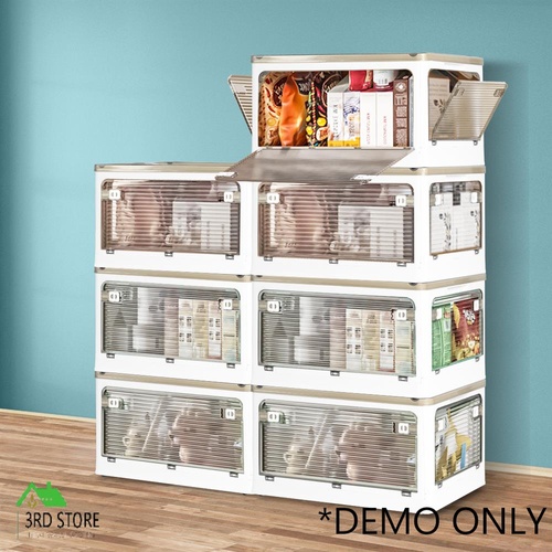 Storage Box Plastic Stackable Container Clothes Wardrobe Organiser 5 Side Open