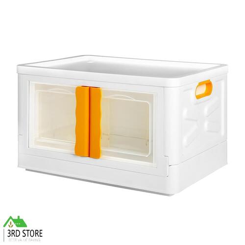 45L Storage Container Stackable Toy Boxes Transparent Wardrobe Organiser Wheels