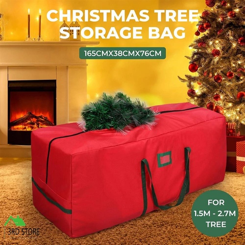 Red Christmas Tree Storage Bag Holiday Decoration Zip Bag Oxford Durable