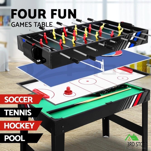 4-In-1 Soccer Table Pool Air Hockey Pool Game Foosball Football Tables Game 4FT