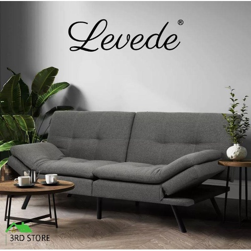 Levede Sofa Bed Futon Recliner Lounge Couch Convertible Fabric 3-Seater 180cm