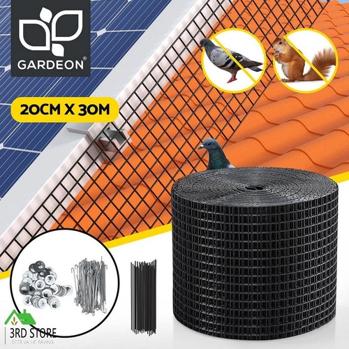 Gardeon 20cm x 30M Solar Panel Bird Guard Mesh Critter Guard Roll Kit with Rust-Proof PVC Coating