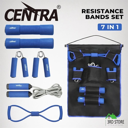 Centra Resistance Bands Set Dumbbell Jumping Rope Hand Grip Strengthener Fitness