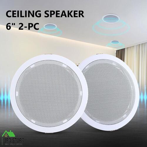 6'' Ceiling Speakers Speaker Home Theater Audio Stereos Tweeter 80W Easy Install