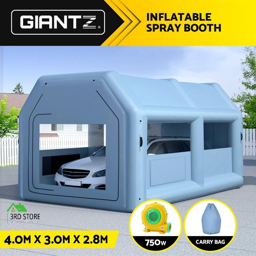 Giantz Inflatable Spray Booth 4X3M Car Paint Tent Filter System Blower
