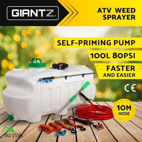 Giantz 100L 12V ATV GARDEN FARM WEED SPRAYER PUMP CHEMICAL SPOT SPRAY WATER TANK