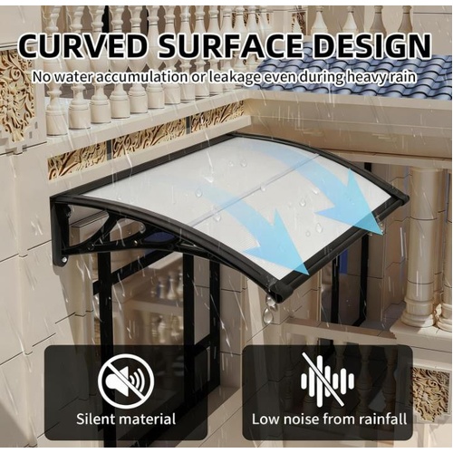 1MX1M Transparent Window Canopy Awning, Window Door Awning for Rain, Heavy Duty