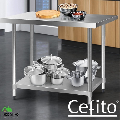 Cefito Stainless Steel Kitchen Benches Work Bench Food Prep Table 1219x610mm 430