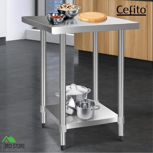 Cefito Stainless Steel Kitchen Benches Work Bench Food Prep Table 760x760mm 430