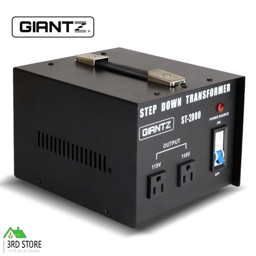 Giantz 2000W 240V TO 110V Step Down Stepdown Transformer Voltage Converter AU-US