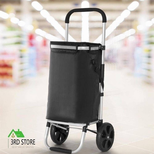Emajin Foldable Shopping Cart Trolley Grocery Storage Portable Aluminum 45KG