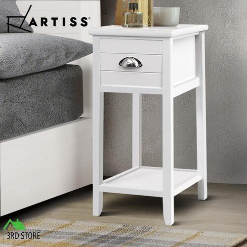 Artiss Bedside Tables Drawers Side Table Cabinet Nightstand White Vintage Unit