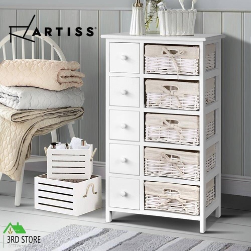 Artiss Chest of Drawers Dresser Bedroom Storage Cabinet Basket Table Hallway