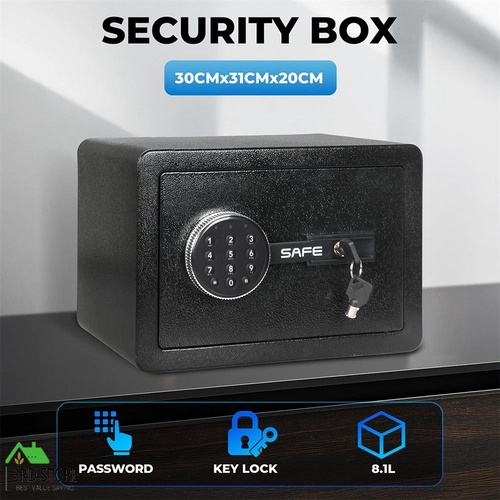 8.1L Digital Safe Electronic Security Box Home Office Cash Lock Deposit Password