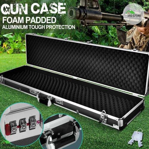 Gun Case Portable Hard Aluminium Double Hunting Safe Bag Rifle Shot Carry Boxes